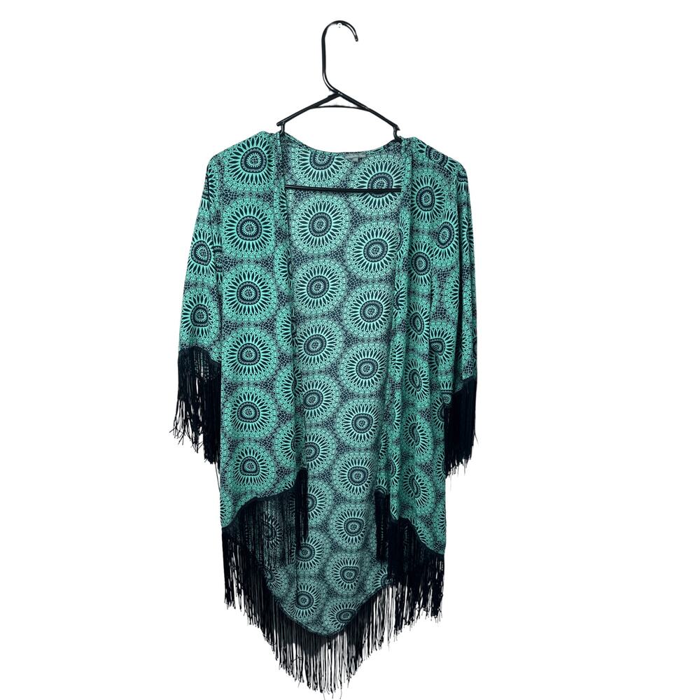 Charlotte Ruse Kimono Size XS Aqua/Black